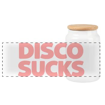 La disco, c’est nul - Boîte à biscuits avec couvercle en bois - blanc - Devant