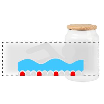 Nageur, Pictogramme, Nage libre, Vague, Piscine, Sport - Boîte à biscuits avec couvercle en bois - blanc - Devant