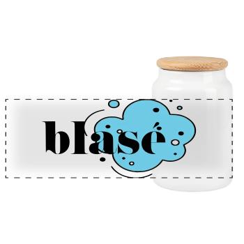 Blasé - Panoramic Cookie Jar with Wooden Lid - white - Front