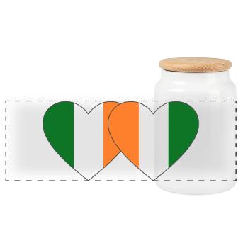 Irland_Elfenbeinkueste_Flagge_Herz - Boîte à biscuits avec couvercle en bois - blanc - Devant