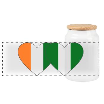 Cœur du drapeau du Nigeria de Côte d’Ivoire - Boîte à biscuits avec couvercle en bois - blanc - Devant