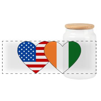 Cœur du drapeau de la Côte d’Ivoire des États-Unis - Boîte à biscuits avec couvercle en bois - blanc - Devant