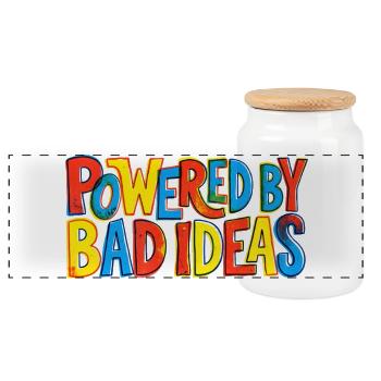 Powered-by-bad-ideas - Panorama Keksdose mit Holzdeckel - Weiß - Vorne