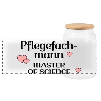 STUDIUM PFLEGE PFLEGEFACHMANN - Panorama Keksdose mit Holzdeckel - Weiß - Vorne