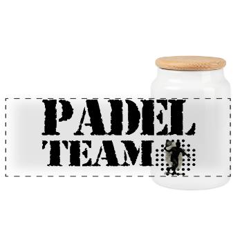 Padel-Team - Panorama Keksdose mit Holzdeckel - Weiß - Vorne