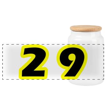 29 Symbole numérique - Boîte à biscuits avec couvercle en bois - blanc - Devant