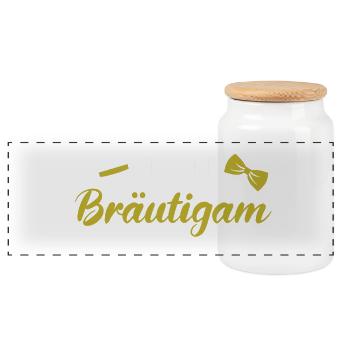 Team Bräutigam - Panorama Keksdose mit Holzdeckel - Weiß - Vorne
