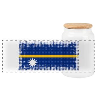 Pays de Nauru - Boîte à biscuits avec couvercle en bois - blanc - Devant