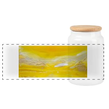 Tessiner Berge - Panorama Keksdose mit Holzdeckel - Weiß - Vorne