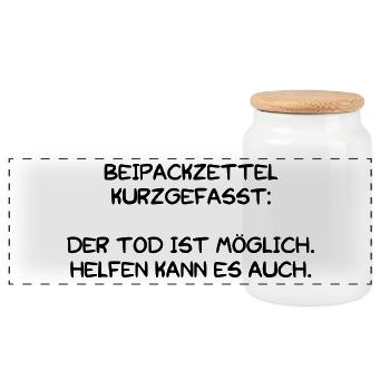 Beipackzettel - Panorama Keksdose mit Holzdeckel - Weiß - Vorne