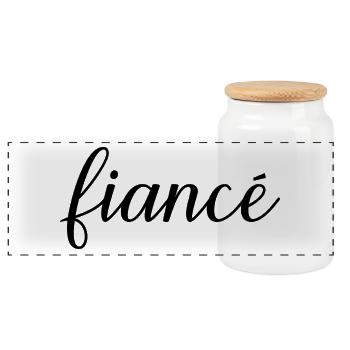Verlobter Passende Verlobung Geschenk Bräutigam Hochzeit - Panorama Keksdose mit Holzdeckel - Weiß - Vorne