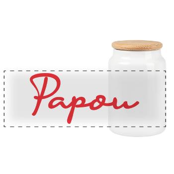 PAPOU. PAPA. FÊTE DES PÈRES. BONNE FÊTE PAPA. FÊTE - Boîte à biscuits avec couvercle en bois - blanc - Devant