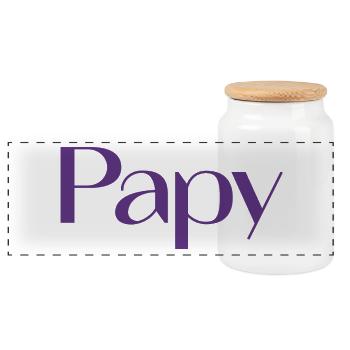 FÊTE DES PÈRES. BONNE FÊTE PAPA. PAPA. BONNE FÊTE. - Boîte à biscuits avec couvercle en bois - blanc - Devant
