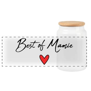 GRANNY. MOTHER'S DAY. HAPPY BIRTHDAY GRANDMA. I LOVE YOU - Panoramic Cookie Jar with Wooden Lid - white - Front