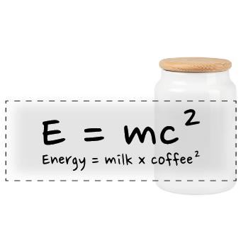 Coffee Lover Scientific Humor - Panoramic Cookie Jar with Wooden Lid - white - Front