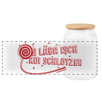 Das Leben ist kein Zuckerschlecken - Panorama Keksdose mit Holzdeckel - Weiß - Vorne
