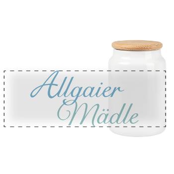 Allgaier Mädle Mädchen aus dem Allgäu (Hell) - Panorama Keksdose mit Holzdeckel - Weiß - Vorne