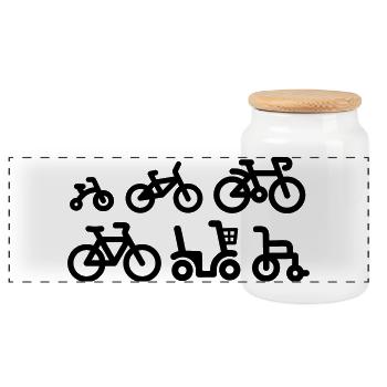 Evolution vélo de course cyclisme vélo de course - Boîte à biscuits avec couvercle en bois - blanc - Devant