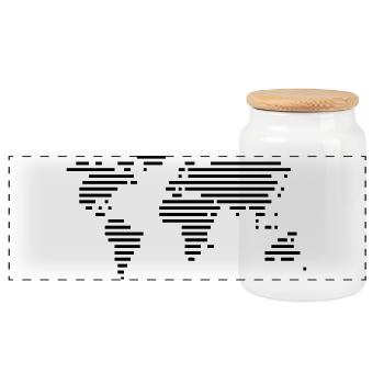 a world of lines - Panorama Keksdose mit Holzdeckel - Weiß - Vorne