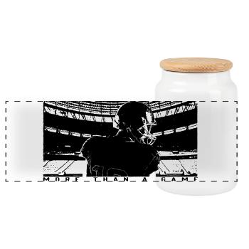More Than a Game – Football Passion Design - Panorama Keksdose mit Holzdeckel - Weiß - Vorne