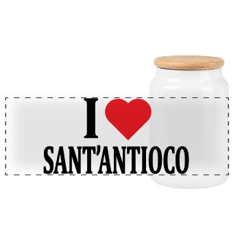 Sant'Antioco t-shirt Sardinia t-shirt - Panoramic Cookie Jar with Wooden Lid - white - Front