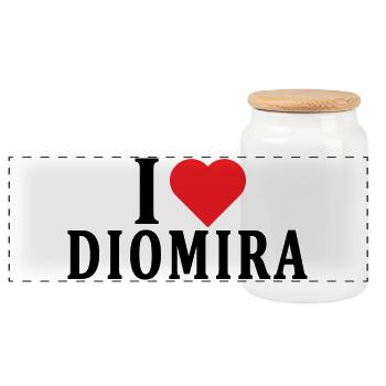 T-shirt J’adore Diomira t-shirt idée cadeau - Boîte à biscuits avec couvercle en bois - blanc - Devant
