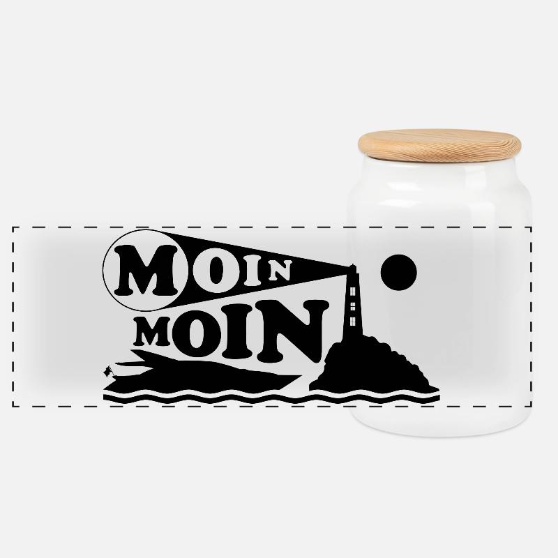 MOIN MOIN - Panorama Keksdose mit Holzdeckel - Weiß
