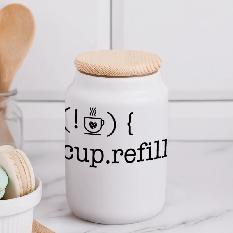 Coffee code software developer humor Panoramic Cookie Jar with Wooden Lid