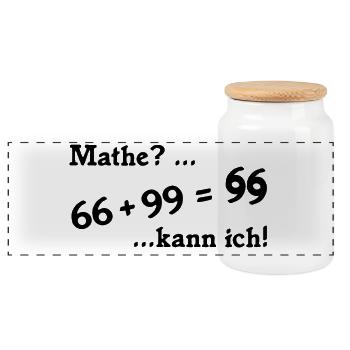 66plus99 v2 schwarz - Panorama Keksdose mit Holzdeckel - Weiß - Vorne
