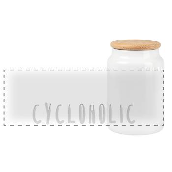 Vélo cycloholique Vélo sans roues Cadeau de cyclisme - Boîte à biscuits avec couvercle en bois - blanc - Devant