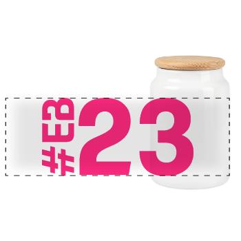 EB23 - Panoramic Cookie Jar with Wooden Lid - white - Front