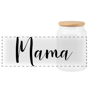 Mama Design für alle Mütter - Panorama Keksdose mit Holzdeckel - Weiß - Vorne
