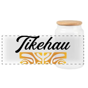 TIKEHAU - Boîte à biscuits avec couvercle en bois - blanc - Devant