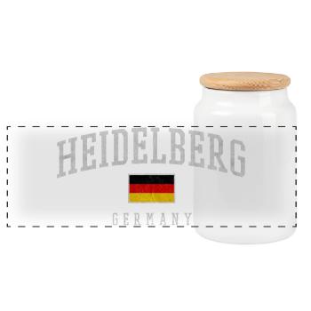 Heidelberg, Allemagne, Typographie - Boîte à biscuits avec couvercle en bois - blanc - Devant