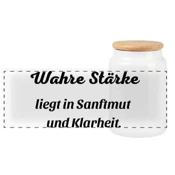 Wahre_Staerke - Panoramic Cookie Jar with Wooden Lid - white - Front