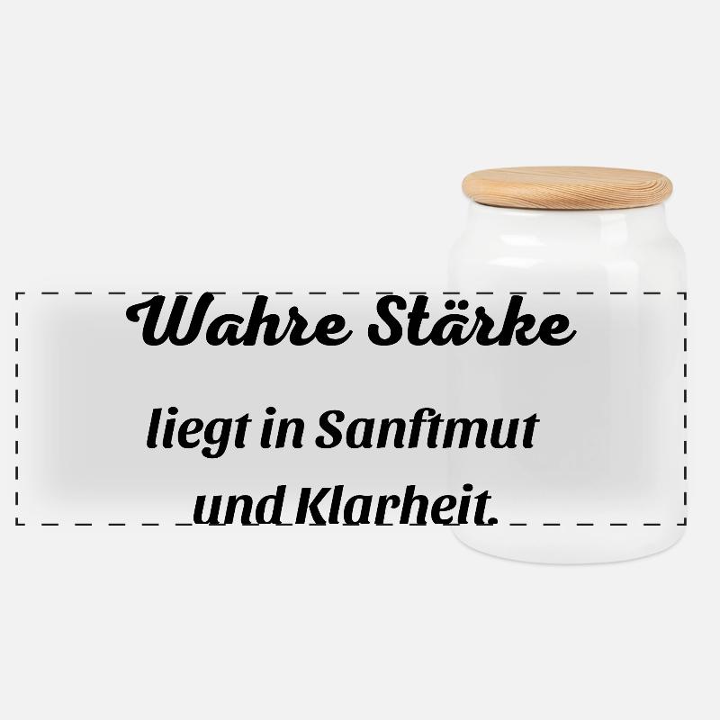 Wahre_Staerke - Panoramic Cookie Jar with Wooden Lid - white