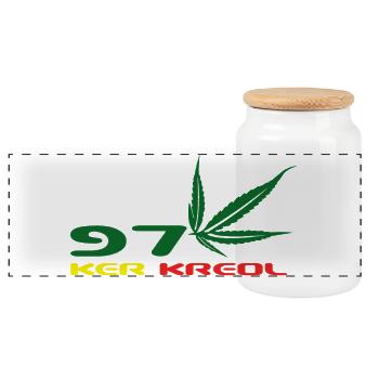 Design Cannabis Leaf Afrique - Boîte à biscuits avec couvercle en bois - blanc - Devant