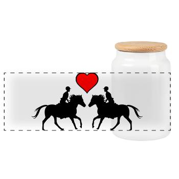 L’amour de la conduite - Boîte à biscuits avec couvercle en bois - blanc - Devant