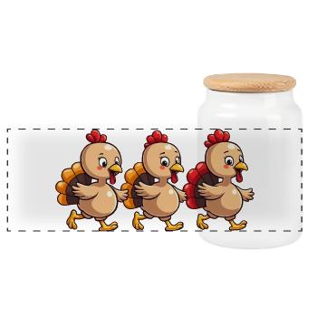 Thanksgiving Truthahn Baby - Panorama Keksdose mit Holzdeckel - Weiß - Vorne