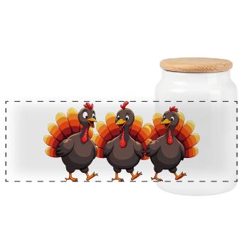 Thanksgiving Truthahn Baby - Panorama Keksdose mit Holzdeckel - Weiß - Vorne