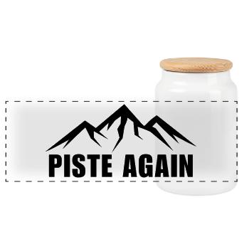 ENCORE UNE FOIS. SKI. SKI WINTE SPORT - Boîte à biscuits avec couvercle en bois - blanc - Devant