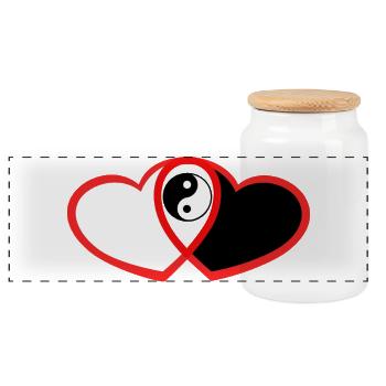 Beingless Love - Panoramic Cookie Jar with Wooden Lid - white - Front