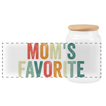 Enfant préféré Le préféré de la maman drôle - Boîte à biscuits avec couvercle en bois - blanc - Devant