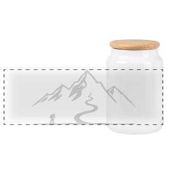 Randonnée Montagnes Randonnée Randonneurs Nature en plein air Forêt - Boîte à biscuits avec couvercle en bois - blanc - Devant