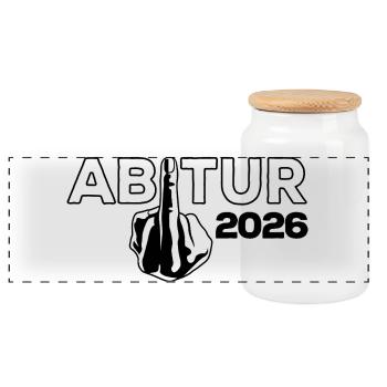 ABI 2026 Abitur du majeur - Don - Boîte à biscuits avec couvercle en bois - blanc - Devant