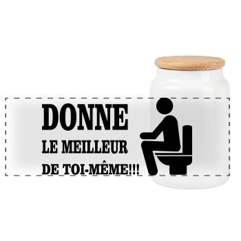 Donne Le Meilleur De Toi MEME - Boîte à biscuits avec couvercle en bois - blanc - Devant