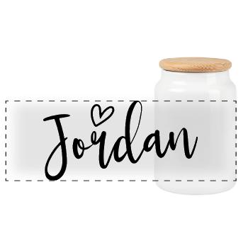 Jordan Cœur Les femmes Aiment Jordan - Boîte à biscuits avec couvercle en bois - blanc - Devant