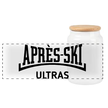 Après-Ski Ultras (Apres Ski / Konkav / Black) - Panorama Keksdose mit Holzdeckel - Weiß - Vorne