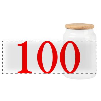 100. 100 ANS. 100e ANNIVERSAIRE. ANNIVERSAIRE 100  - Boîte à biscuits avec couvercle en bois - blanc - Devant