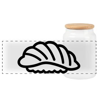 sushi - Boîte à biscuits avec couvercle en bois - blanc - Devant